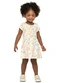 Elian - Vestido Infantil Menina Desenho Tropical Amarelo - variação: Bege