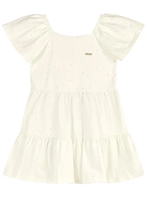 Elian - Vestido Infantil Menina Devorê Floral Bege - ELIAN