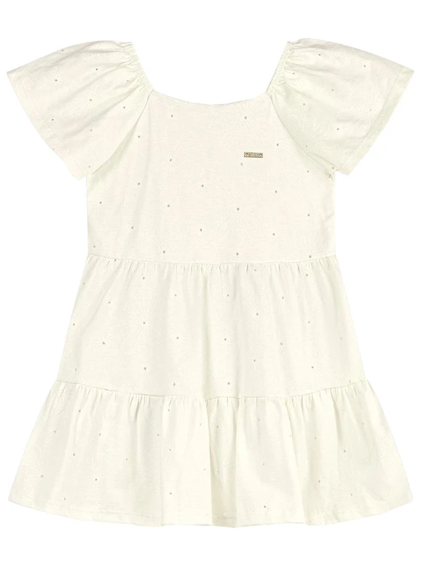 Elian - Vestido Infantil Menina Devorê Floral Bege 1