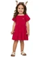 Elian - Vestido Infantil Menina Devorê Floral Vermelho - variação: Vermelho