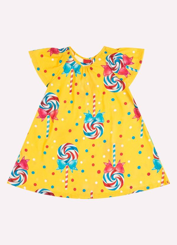 Kyly - Vestido Infantil Menina Doces Amarelo 1