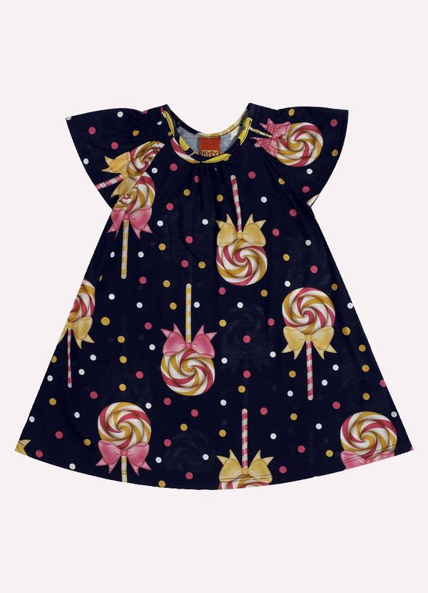Kyly - Vestido Infantil Menina Doces Azul Marinho 1