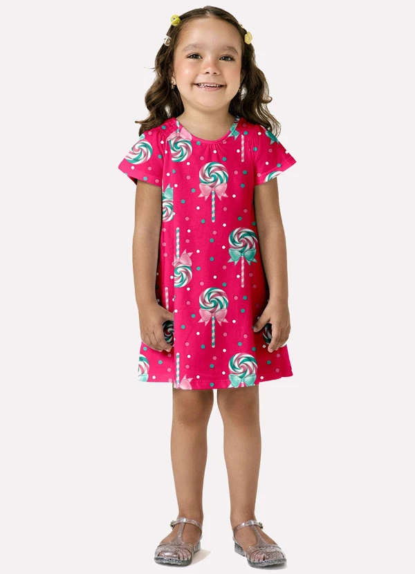 Kyly - Vestido Infantil Menina Doces Rosa