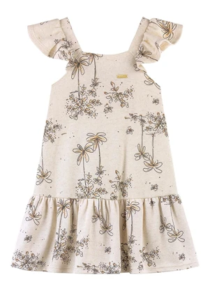 Colorittá - Vestido Infantil Menina Dupla Face Linho Bege - COLORITTÁ