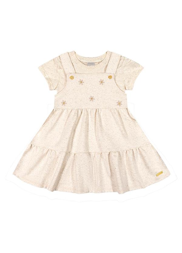Colorittá - Vestido Infantil Menina Eco Linho Colorittá Bege