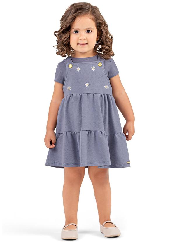 Colorittá - Vestido Infantil Menina Eco Linho Colorittá Cinza 1