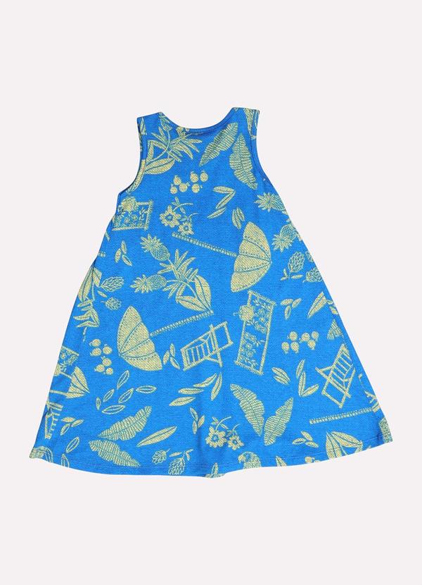 Kyly - Vestido Infantil Menina em Algodão Azul 3