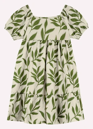 Nanai - Vestido Infantil Menina em Algodão Bege - NANAI