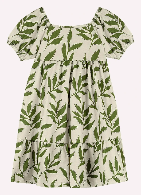 Nanai - Vestido Infantil Menina em Algodão Bege