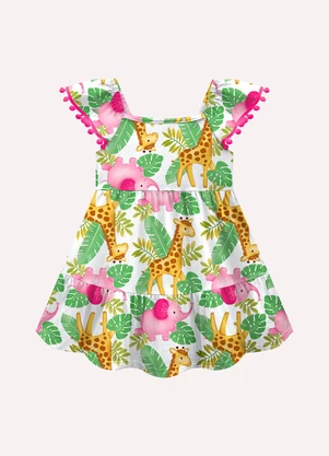 Kyly - Vestido Infantil Menina em Algodão Branco - KYLY