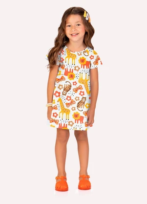 Kyly - Vestido Infantil Menina em Algodão Branco - KYLY