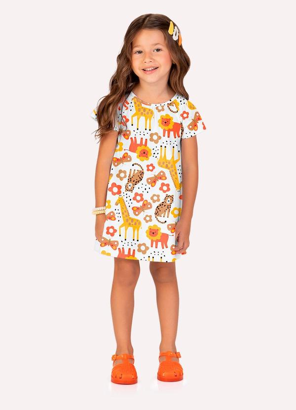 Kyly - Vestido Infantil Menina em Algodão Branco 1