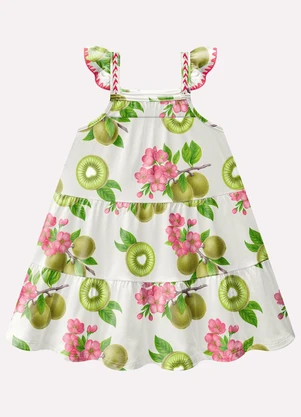 Kyly - Vestido Infantil Menina em Algodão Branco - KYLY