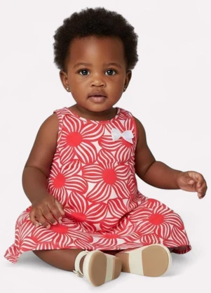 Kyly - Vestido Infantil Menina em Algodão Flores Branco - KYLY