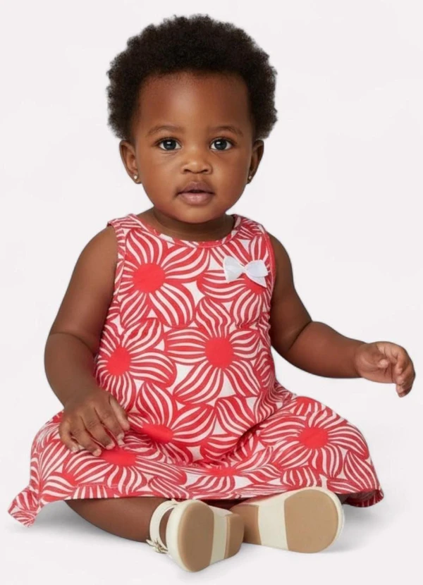 Kyly - Vestido Infantil Menina em Algodão Flores Branco