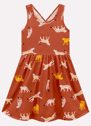 Kyly - Vestido Infantil Menina em Algodão Laranja - KYLY