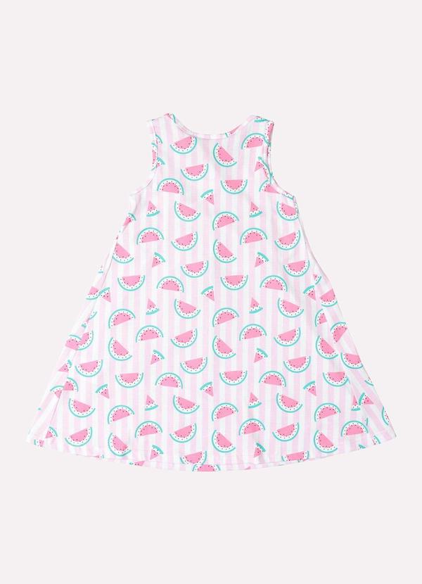 Kyly - Vestido Infantil Menina em Algodão Melância Rosa 3