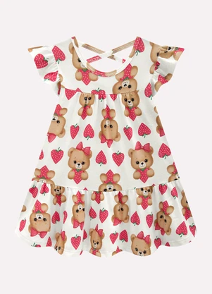 Kyly - Vestido Infantil Menina em Algodão Off White - KYLY