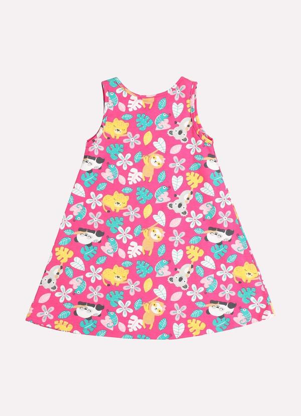 Kyly - Vestido Infantil Menina em Algodão Rosa 3