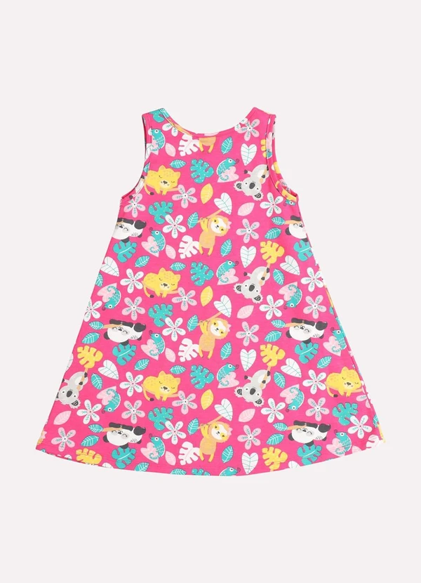Kyly - Vestido Infantil Menina em Algodão Rosa 3