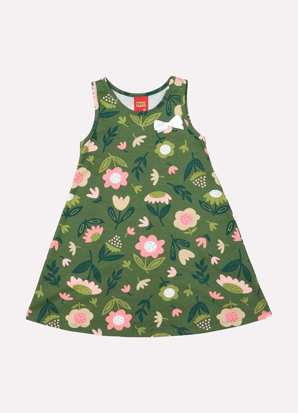 Kyly - Vestido Infantil Menina em Algodão Verde 2