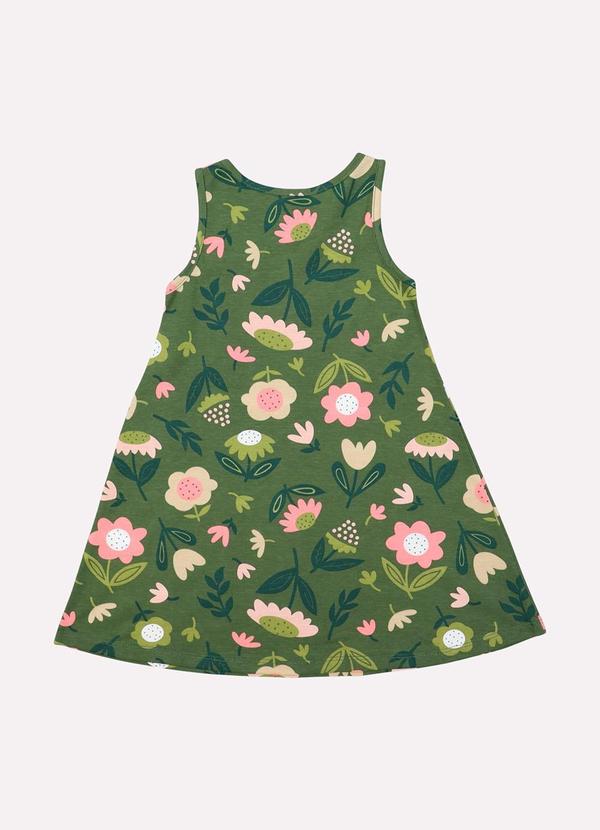 Kyly - Vestido Infantil Menina em Algodão Verde 3