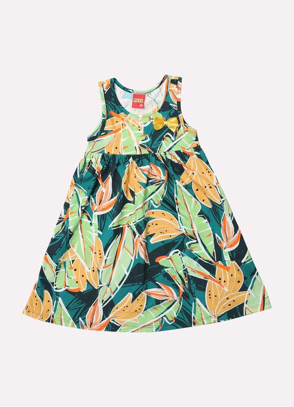 Kyly - Vestido Infantil Menina em Algodão Verde 2