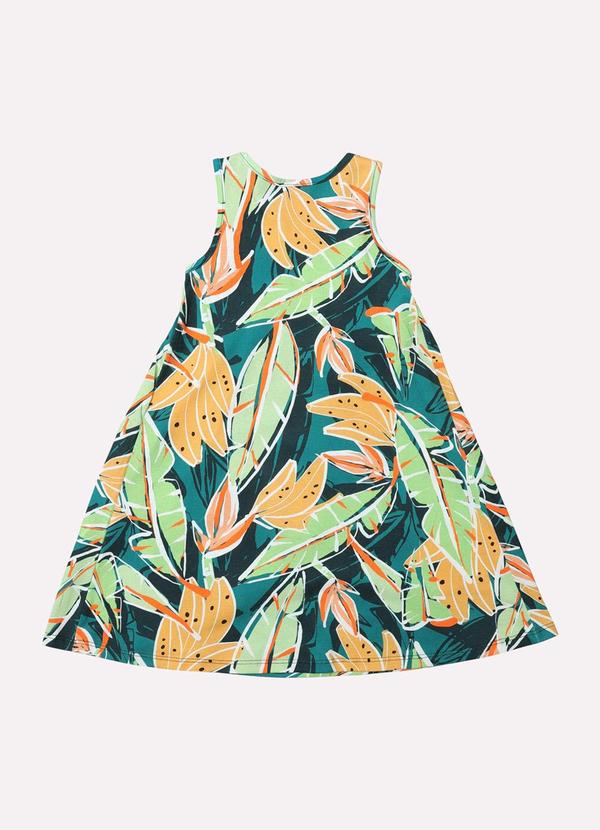 Kyly - Vestido Infantil Menina em Algodão Verde 3