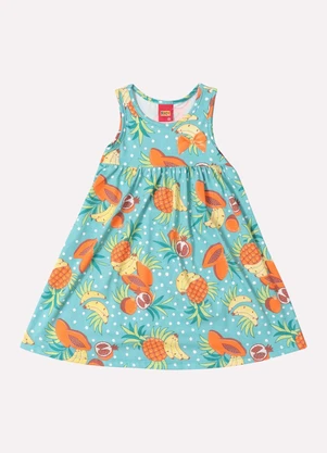 Kyly - Vestido Infantil Menina em Algodão Verde - KYLY