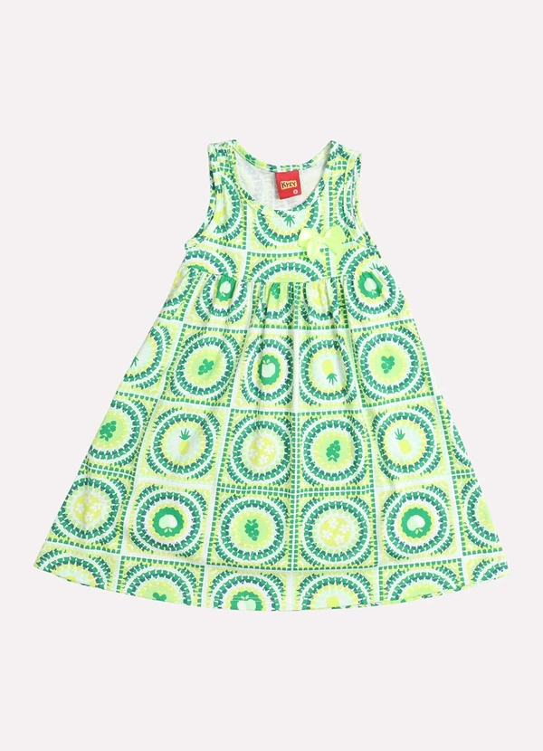 Kyly - Vestido Infantil Menina em Algodão Verde 2
