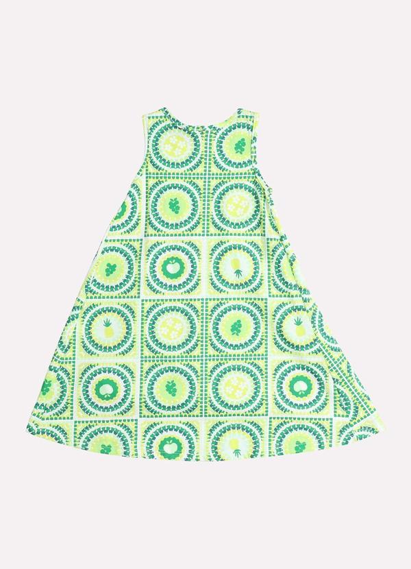 Kyly - Vestido Infantil Menina em Algodão Verde 3