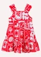 Nanai - Vestido Infantil Menina em Algodão Vermelho - variação: Vermelho
