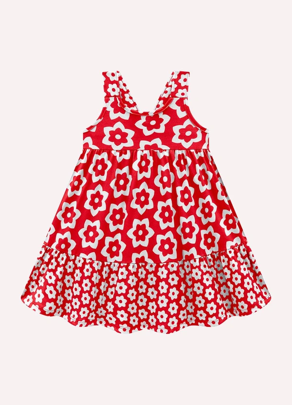 Kyly - Vestido Infantil Menina em Algodão Vermelho 2