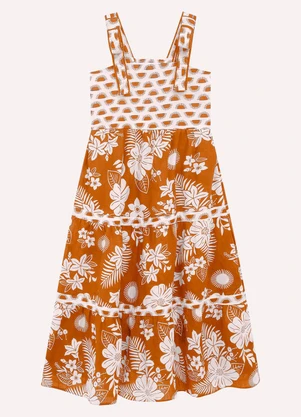 Nanai - Vestido Infantil Menina em Cambraia Amarelo - NANAI