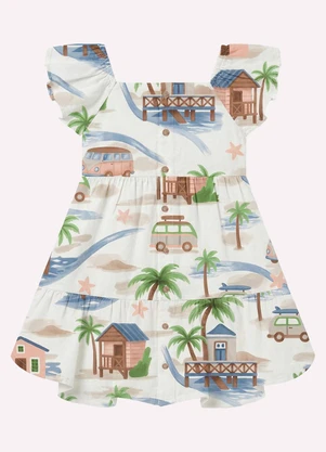 Nanai - Vestido Infantil Menina em Cambraia Branco - NANAI