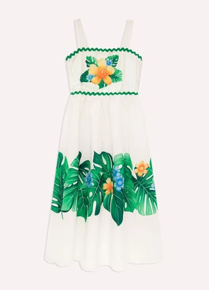Nanai - Vestido Infantil Menina em Cetim Off White - NANAI
