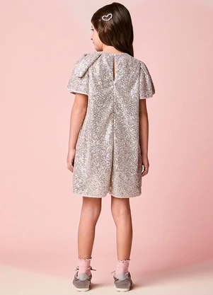 Momi - Vestido Infantil Menina em Chiffon com Bordado - MOMI