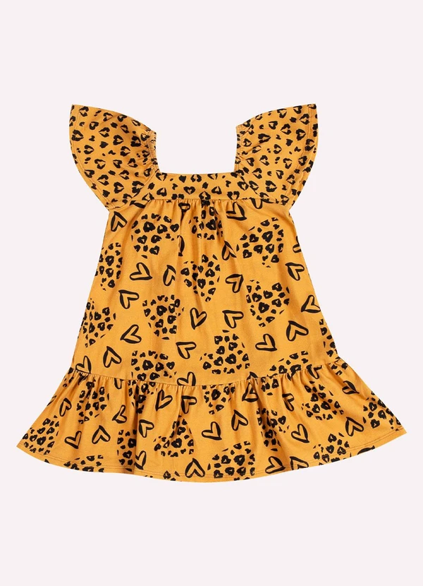 Kyly - Vestido Infantil Menina em Cotton Amarelo 2