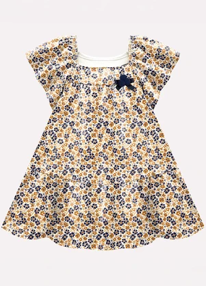 Milon - Vestido Infantil Menina em Cotton Amarelo - MILON