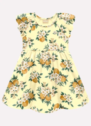 Milon - Vestido Infantil Menina em Cotton Amarelo - MILON