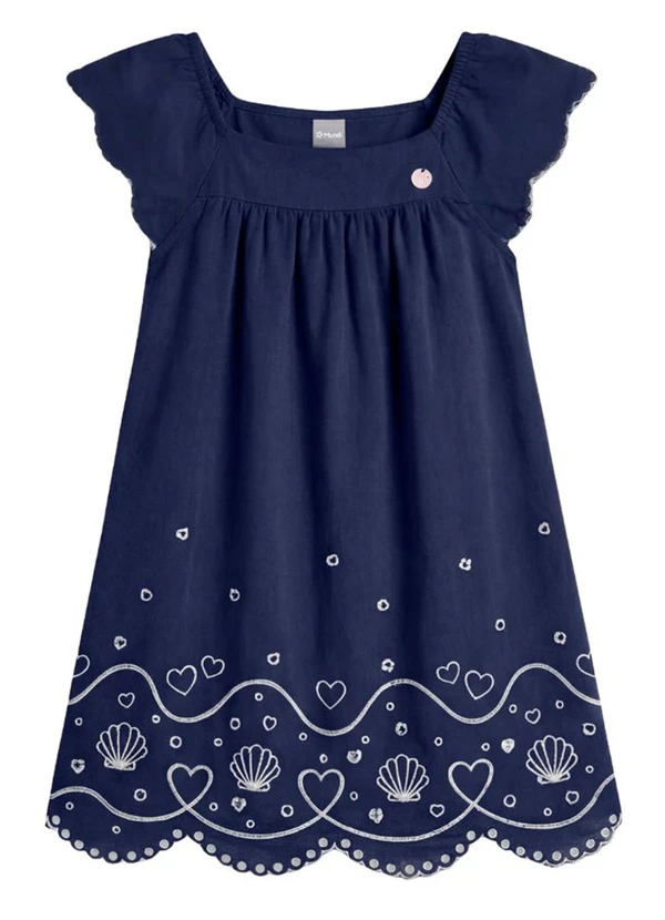 Mundi - Vestido Infantil Menina em Cotton Azul