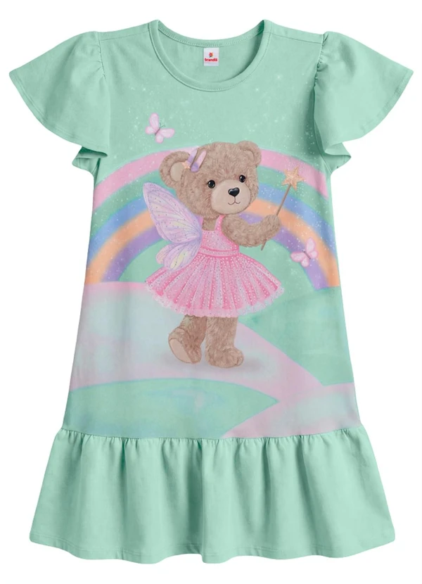 Brandili - Vestido Infantil Menina em Cotton Azul