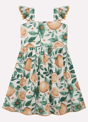Kyly - Vestido Infantil Menina em Cotton Bege - KYLY