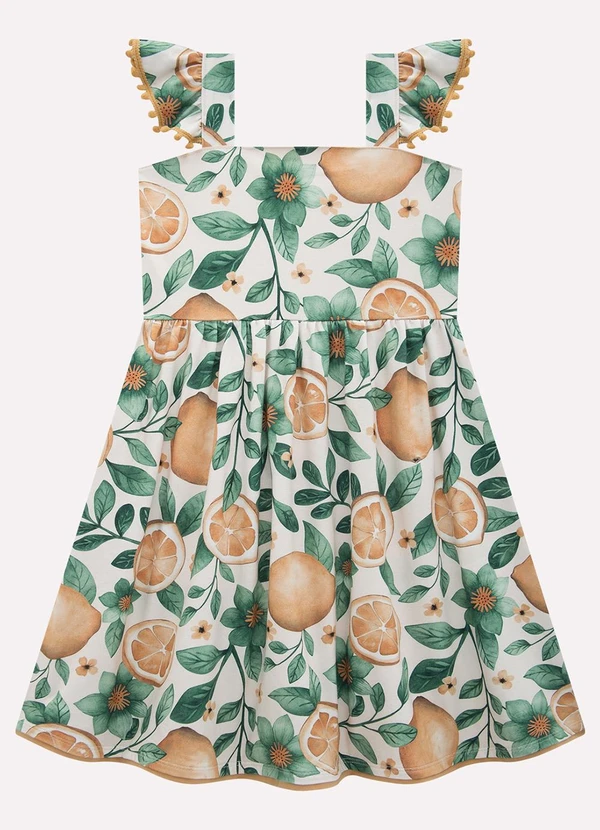 Kyly - Vestido Infantil Menina em Cotton Bege