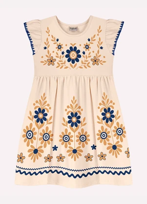 Nanai - Vestido Infantil Menina em Cotton Bege - NANAI