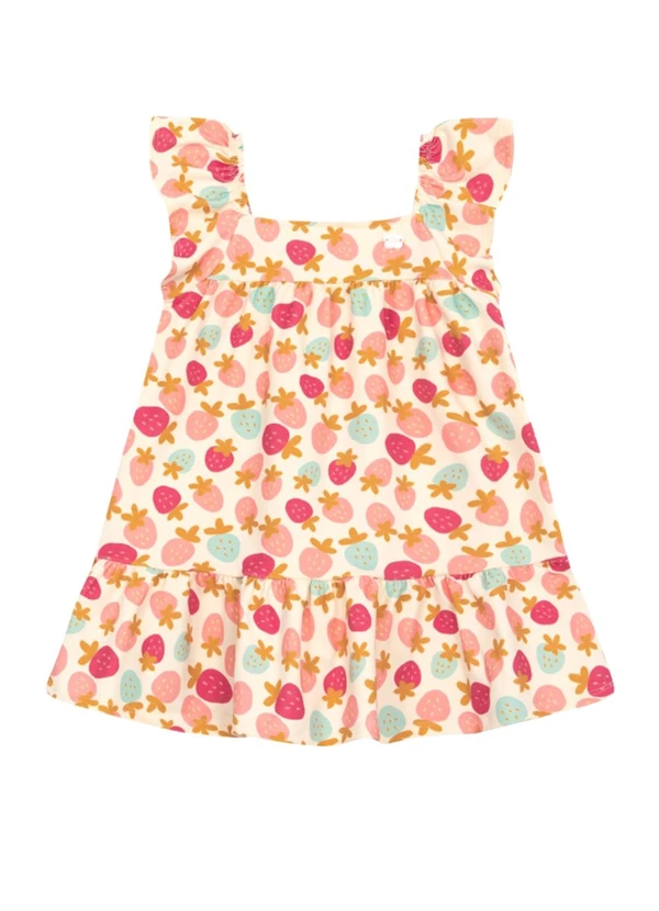 Brandili - Vestido Infantil Menina em Cotton Bege