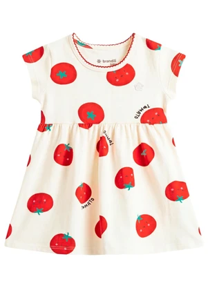Brandili - Vestido Infantil Menina em Cotton Bege - BRANDILI