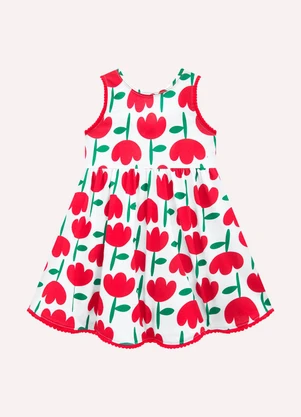 Kyly - Vestido Infantil Menina em Cotton Branco - KYLY