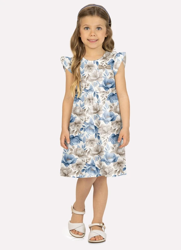 Milon - Vestido Infantil Menina em Cotton Branco