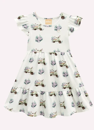 Milon - Vestido Infantil Menina em Cotton Branco - MILON